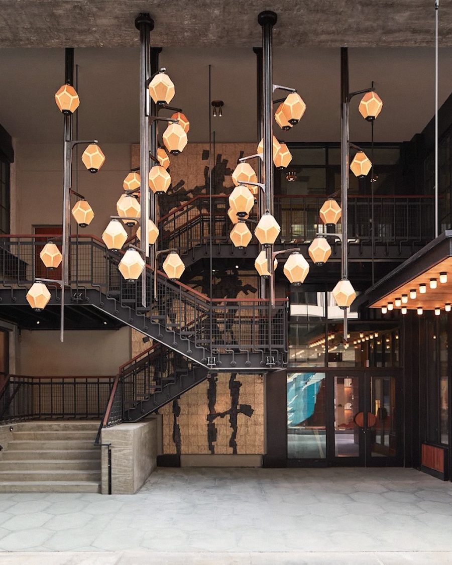 The atrium stair at Ace Hotel Brooklyn