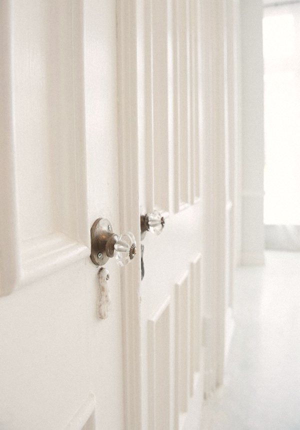Crystal doorknobs in the brownstone